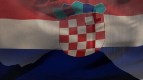 Animation of christian cross and flag of croatia. Christianity, faith and religion concept digitally generated video. - Powered by Shutterstock - Get 15% off with code: PIKWIZARD15