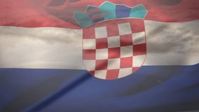 Animation of christian cross and flag of croatia. Christianity, faith and religion concept digitally generated video. - Powered by Shutterstock - Get 15% off with code: PIKWIZARD15