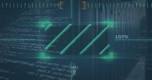 Animation of data processing over server room. Global business and digital interface concept, digitally generated video. - Powered by Shutterstock - Get 15% off with code: PIKWIZARD15