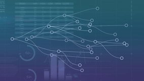 Animation of network of connections over financial data processing on blue background. Technology, computing and digital interface concept digitally generated video. - Powered by Shutterstock - Get 15% off with code: PIKWIZARD15