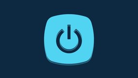 Blue Smart home icon isolated on blue background. Remote control. 4K Video motion graphic animation.