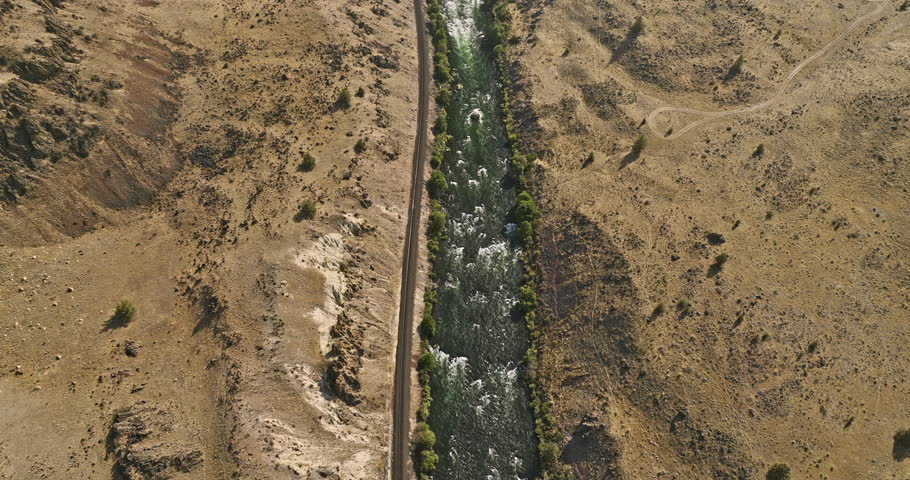Deschutes River Oregon Aerial v74 vertical birds eye view drone flyover winding river capturing White Horse Rapids and rugged canyon landscape from high above - Shot with Mavic 3 Cine - August 2022