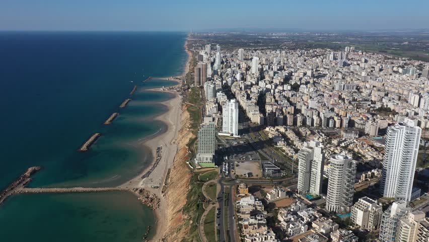 Aerial view of Netanya City and it