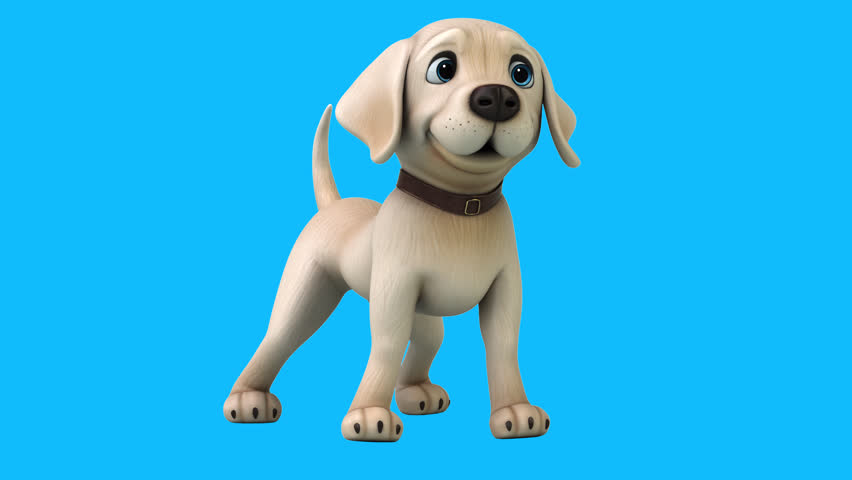 Fun 3D cartoon brown Labrador retriever (with alpha channel) Royalty-Free Stock Footage #1103558703