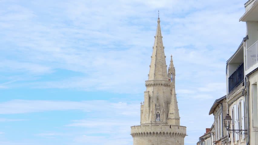 Tour de la Lanterne tower on a sunny day in La Rochelle, France