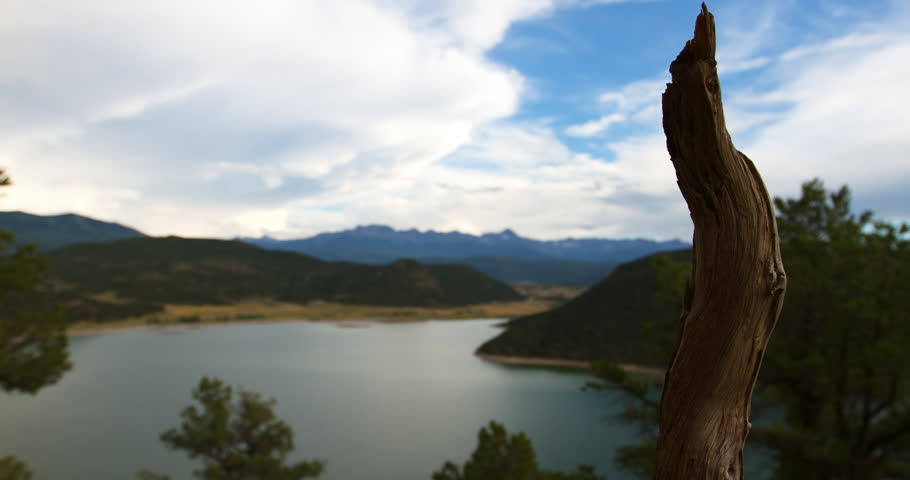 Timelapse Lockdown Of Clouds And Dusk Over A Beautiful Mountain River Valley - Ridgway, Colorado