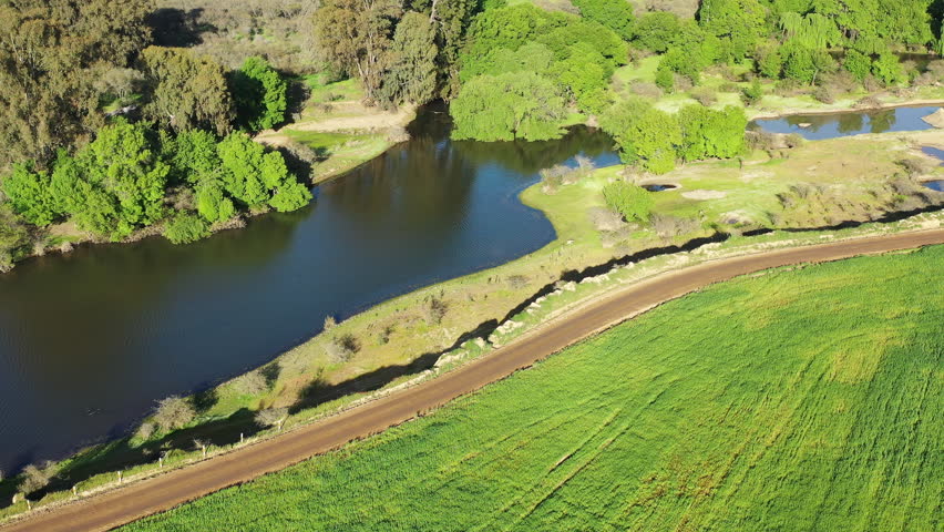 Beautiful landscape along Maule river in Chile