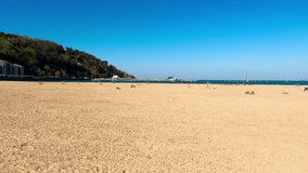 Hondarribia beach, Basque Country, Spain. High quality 4k footage.