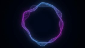 Abstract 3D render neon circle. Purple neon circles abstract futuristic hi-tech motion background seamless loop. Video 3d animation neon round frame, circle, ring shape, empty space, ultraviolet light - Powered by Shutterstock - Get 15% off with code: PIKWIZARD15