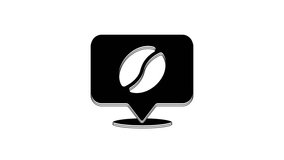 Black Location with coffee bean icon isolated on white background. 4K Video motion graphic animation. - Powered by Shutterstock - Get 15% off with code: PIKWIZARD15