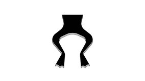 Black Frog legs icon isolated on white background. 4K Video motion graphic animation.