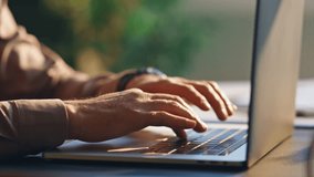 Focused bearded business man typing on laptop working office close up. Middle-aged smart man manager writing e-mail message surfing internet using computer on workplace. Worker hands pressing buttons - Powered by Shutterstock - Get 15% off with code: PIKWIZARD15