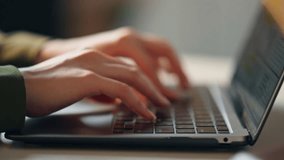 Woman hands texting on laptop keyboard close up. Unknown busy businesswoman emailing to client remotely using digital wireless portable device. Girl fingers typing computer working learning messaging. - Powered by Shutterstock - Get 15% off with code: PIKWIZARD15