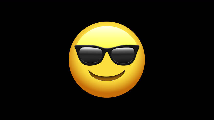 Smiling Face With Sunglasses Animated Emoji. Alpha channel, transparent background. 4K resolution loop animation.  Royalty-Free Stock Footage #1103604125