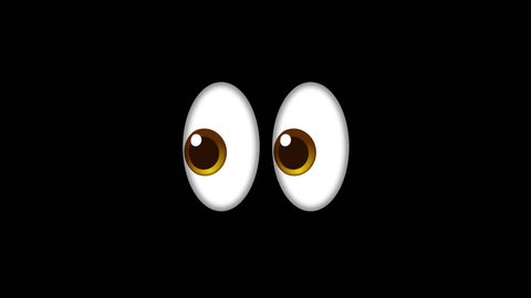Eyes Animated Emoji. Alpha channel, transparent background. 4K resolution loop animation.  스톡 비디오