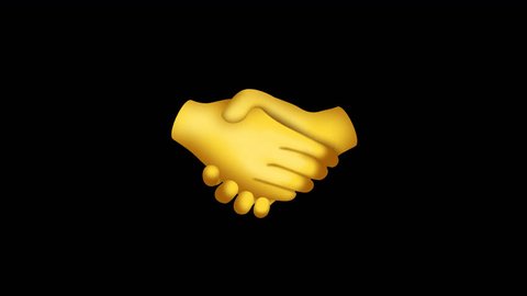 Handshake Animated Emoji. Alpha channel, transparent background. 4K resolution loop animation.  : vidéo de stock