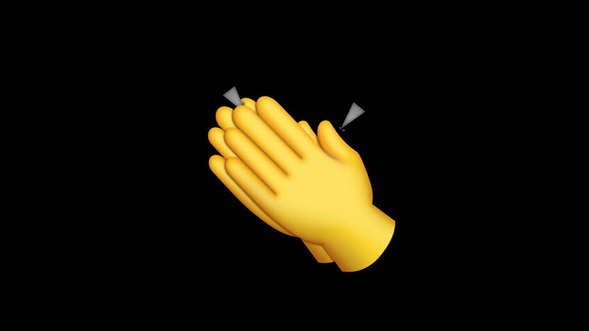 Clapping Hands Animated Emoji. Alpha channel, transparent background. 4K resolution loop animation.  Royalty-Free Stock Footage #1103605235