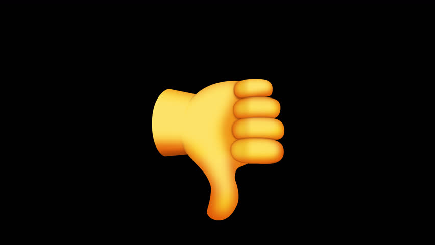 Thumbs Down Animated Emoji. Alpha channel, transparent background. 4K resolution loop animation.  Royalty-Free Stock Footage #1103605239