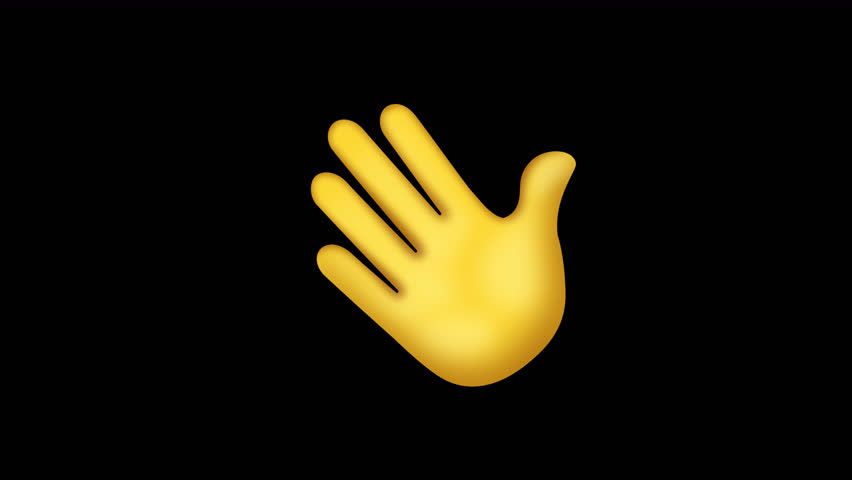 Waving Hand Animated Emoji. Alpha channel, transparent background. 4K resolution loop animation.  Royalty-Free Stock Footage #1103605367