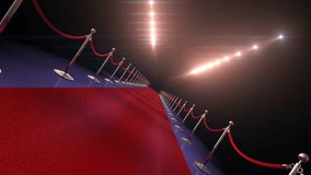 The red carpet before an important event is illuminated by spotlights. The last 10 seconds are looped. - Powered by Shutterstock - Get 15% off with code: PIKWIZARD15