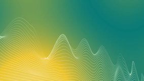 Abstract background for music and sound concept with lines waves animation in loop. Flat waves animation with white lines