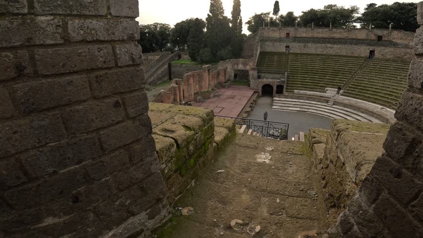 Beautiful view to the Pompei Amphitheater 