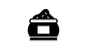 Black Indian spice icon isolated on white background. 4K Video motion graphic animation.