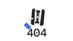 404 Medical X-Ray Error Animation with Alpha Channel - 4K Video for UI:UX Web Design. Can be used for Radiography Services and Empty State Concepts. Outline Color Page Not Found Flash Message