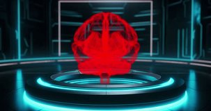 Brain scan. Rotating 3D projection of human brain. Artificial intelligence deep learning concept - Powered by Shutterstock - Get 15% off with code: PIKWIZARD15