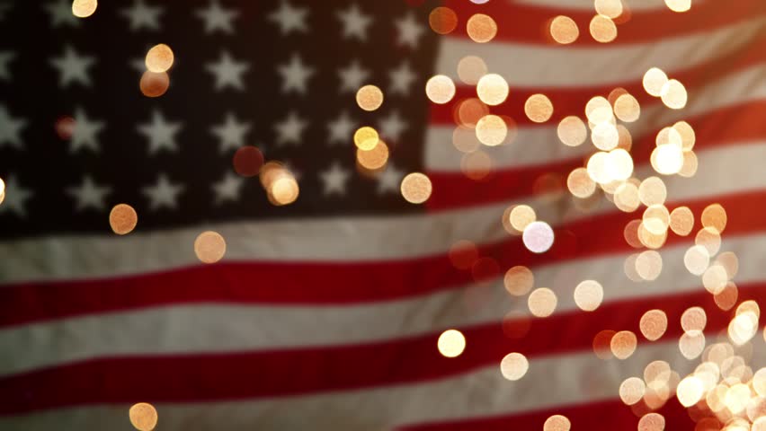 Happy July 4th Independence day celebration, Memorial Day of USA. Flag of United States waving with fireworks Royalty-Free Stock Footage #1103654539