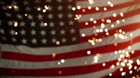 Happy July 4th Independence day celebration, Memorial Day of USA. Flag of United States waving with fireworks - Powered by Shutterstock - Get 15% off with code: PIKWIZARD15