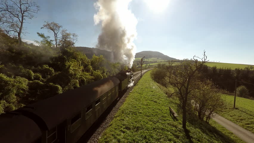 Historical Steam Engine Train Locomotive Old Retro Technology  Royalty-Free Stock Footage #1103654603