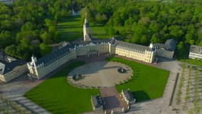 Bird eves view of Palace in Karlsruhe, Germany.
