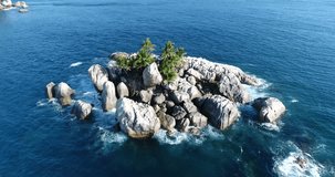 Ocean Drone video of remote island 