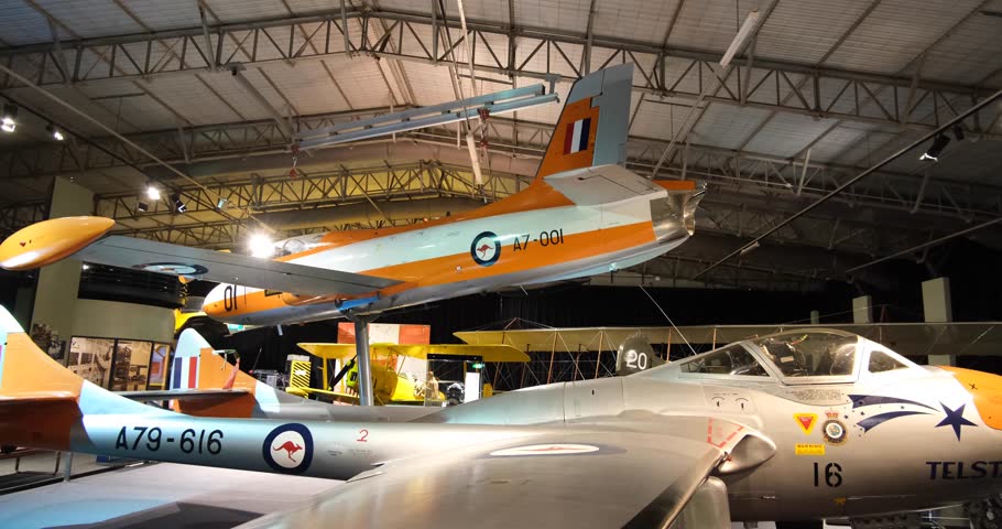 Melbourne VIC Australia-May 11th 2023: The aircrafts displayed in RAAF museum in Point Cook for visitors to explore the history. RAAF stands for Royal Australian Air Force.