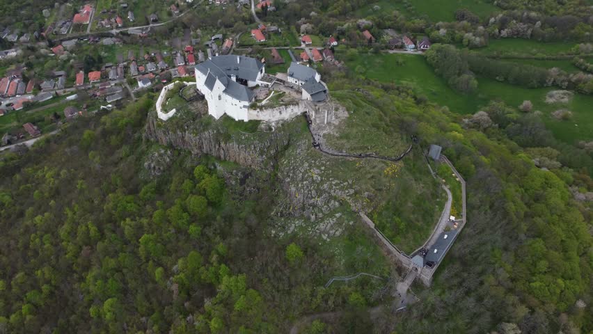 Aerial View Of A Medieval Castle of Fuzer, Hungary