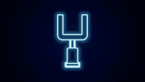 Glowing neon line American football goal post icon isolated on black background. 4K Video motion graphic animation. - Powered by Shutterstock - Get 15% off with code: PIKWIZARD15