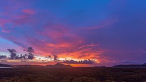 
Time lapse colorful pink cloud in blue sky in sunset or sunrise.
panorama view Majestic landscape pink cloud above stag horn reef field.
wonderful nature cloud scape sky. 
abstract nature background.