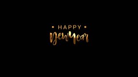 Happy New Year Gold Handwritten Animated Text. Suitable for Happy New Year Celebrations Around the World - New Year background. 4K motion graphics animation - Powered by Shutterstock - Get 15% off with code: PIKWIZARD15