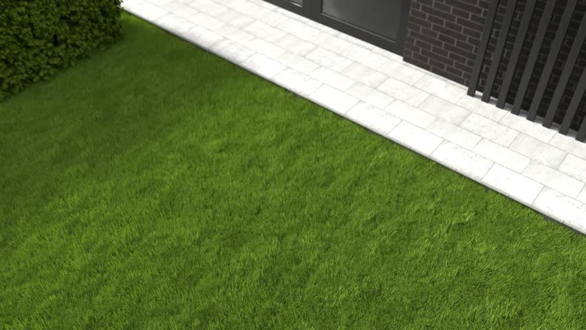 Automated robotic lawnmower mowing lawn