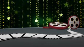 Green colour shinning Star background with shinning particles for TV Program with Entertaiment programme theme. seamless loopable HD video.