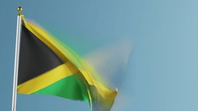 Waving flag of Jamaica. 3D Animation of the jamaican waving flag
