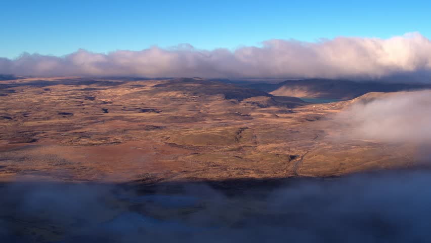 Torres del Paine National Park. Magallanes Region, Chile. Aerial Dolly Forward