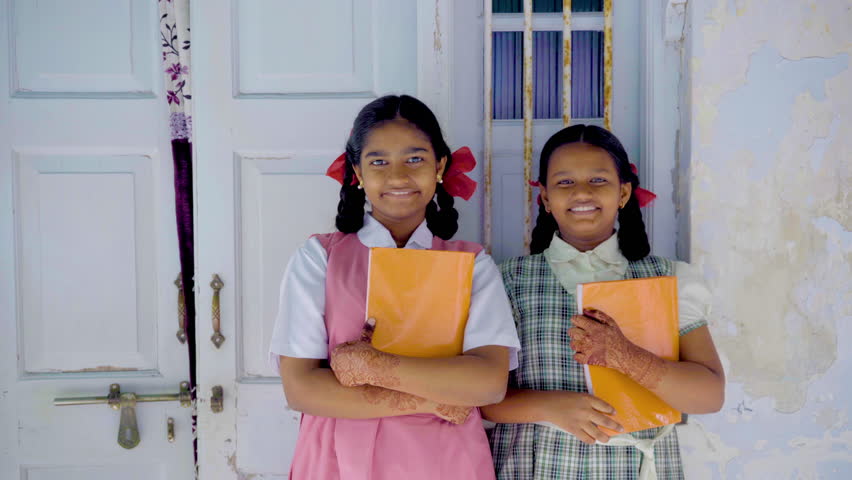 Portrait of an Indian school girls, India Royalty-Free Stock Footage #1103728677