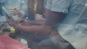 Animation of scientific data processing over diverse students. Global education, learning, school, digital interface and data processing concept digitally generated video. - Powered by Shutterstock - Get 15% off with code: PIKWIZARD15