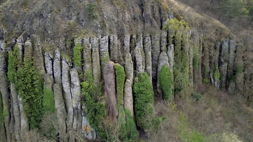 Basalt columns of the Szent György-hill in the Balaton Uplands of Hungary
