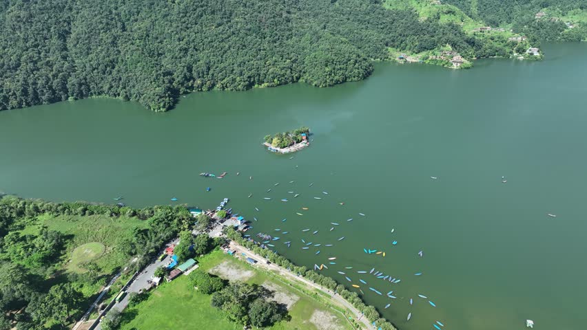 fewa lake in pokhara nepal 