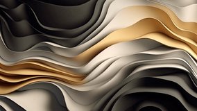 Elegant liquid motion video background, colored layered forms, wave paper cut, multi-layered color fields, multilayered folding graphics, sculptural paper fluid with slow dissolving effect