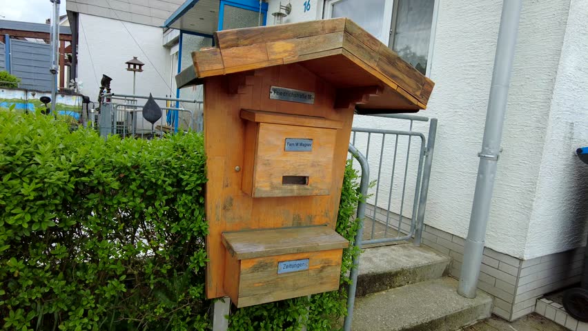 authentic wooden mailbox near the house