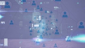 Animation of network of profile icons and statistical data processing against grey background. Global networking and business data technology concept - Powered by Shutterstock - Get 15% off with code: PIKWIZARD15